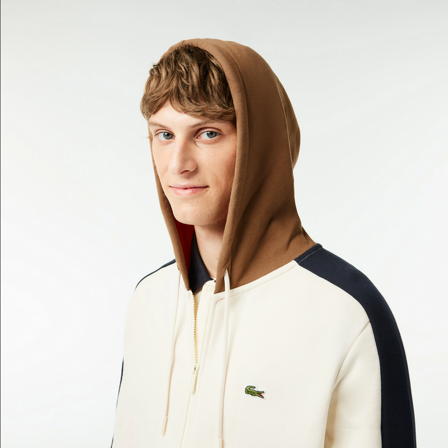 Lacoste Men's Colorblock Zip-Up Hoodie & Jogger Set - White Brown Navy –  Action Wear