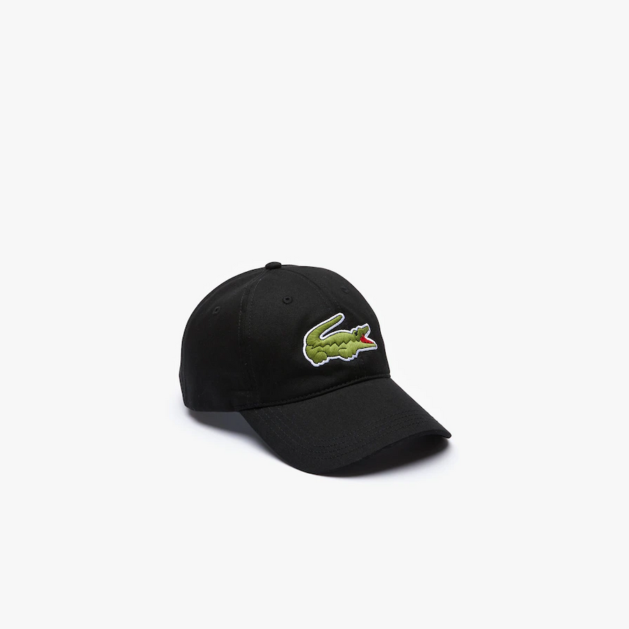 Men's Lacoste Contrast Strap And Oversized Crocodile Cotton Cap