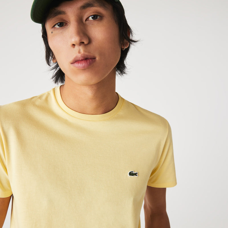 Men's Lacoste Crewneck Pima Cotton Jersey T-shirt Yellow 6xp – Action Wear
