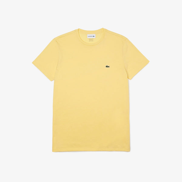 Men’s Lacoste Crewneck Pima Cotton Jersey T-shirt Yellow 6xp