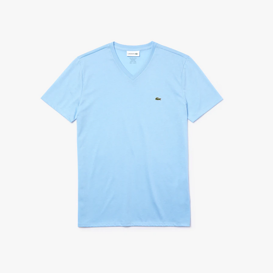 Lacoste｜ (V-Neck Pima Cotton Jersey T-shirt (TH6710-132 Lacoste Mens V-neck Pima Cotton Jersey T-shirt Viennese