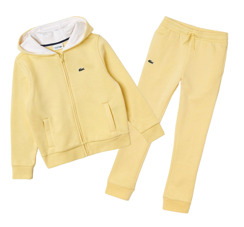 Kids' Lacoste SPORT Tennis Zippered Fleece Sweatshirt & Sweatpants Yellow 6xp