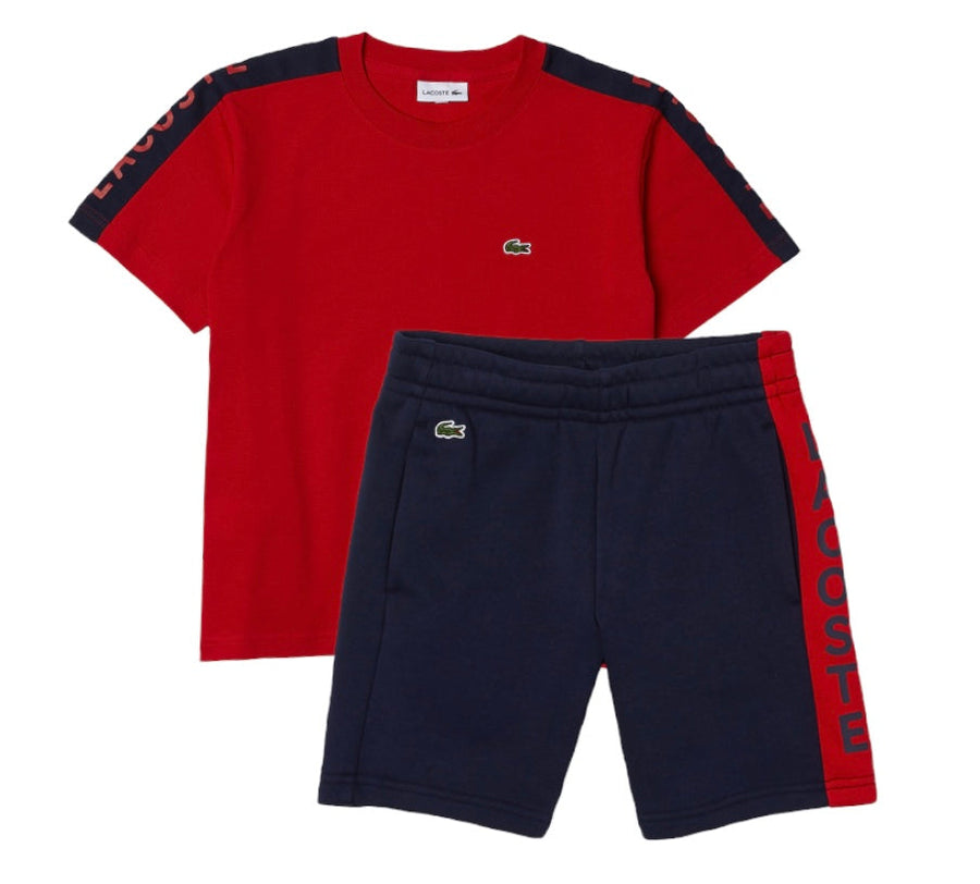 Lacoste Boys Crew Neck Side Lettered Bands Cotton T-shirt