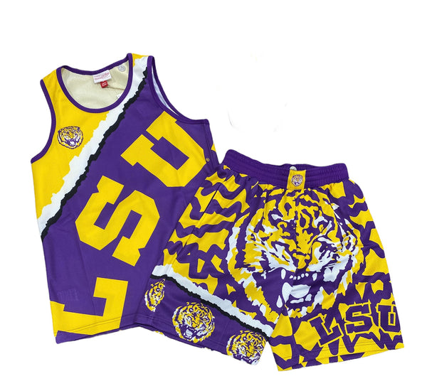 MITCHELL & NESS Louisiana State University JUMBOTRON 2.0 SUBLIMATED TANK & SHORT SET